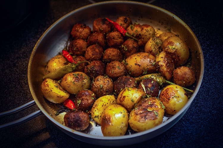 Swedish Meatballs with Fried Potatoes Recipe