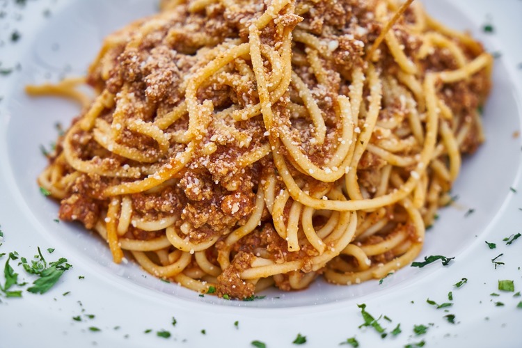 Ground Beef Spaghetti and Tomato Sauce with Grated Parmesan - Beef Recipe